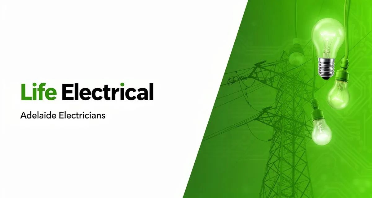Life Electrical site visual showing the brand mark and Adelaide electricians positioning.